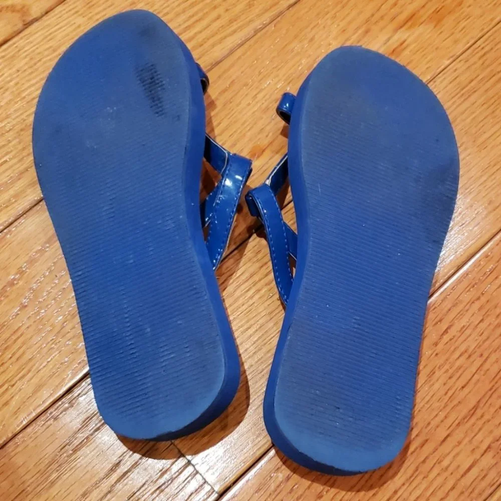DOLCE & GABBANA JUNIOR BLUE FLIP FLOPS SIZE 10